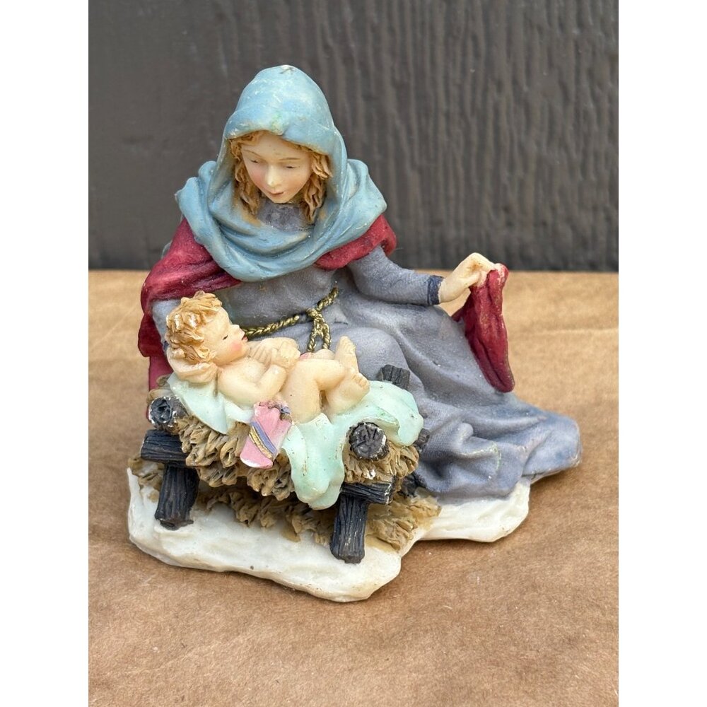 1996 Holiday Workshop Hand-Painted Resin Nativity Mary & Baby Jesus Replacement